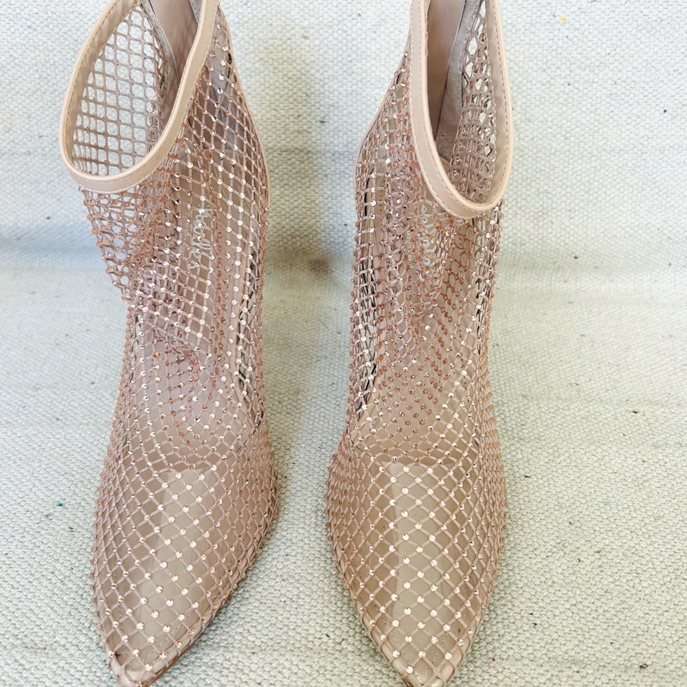 Charles David Rhinestone-Studded Mesh Booties - Picture 9 of 14